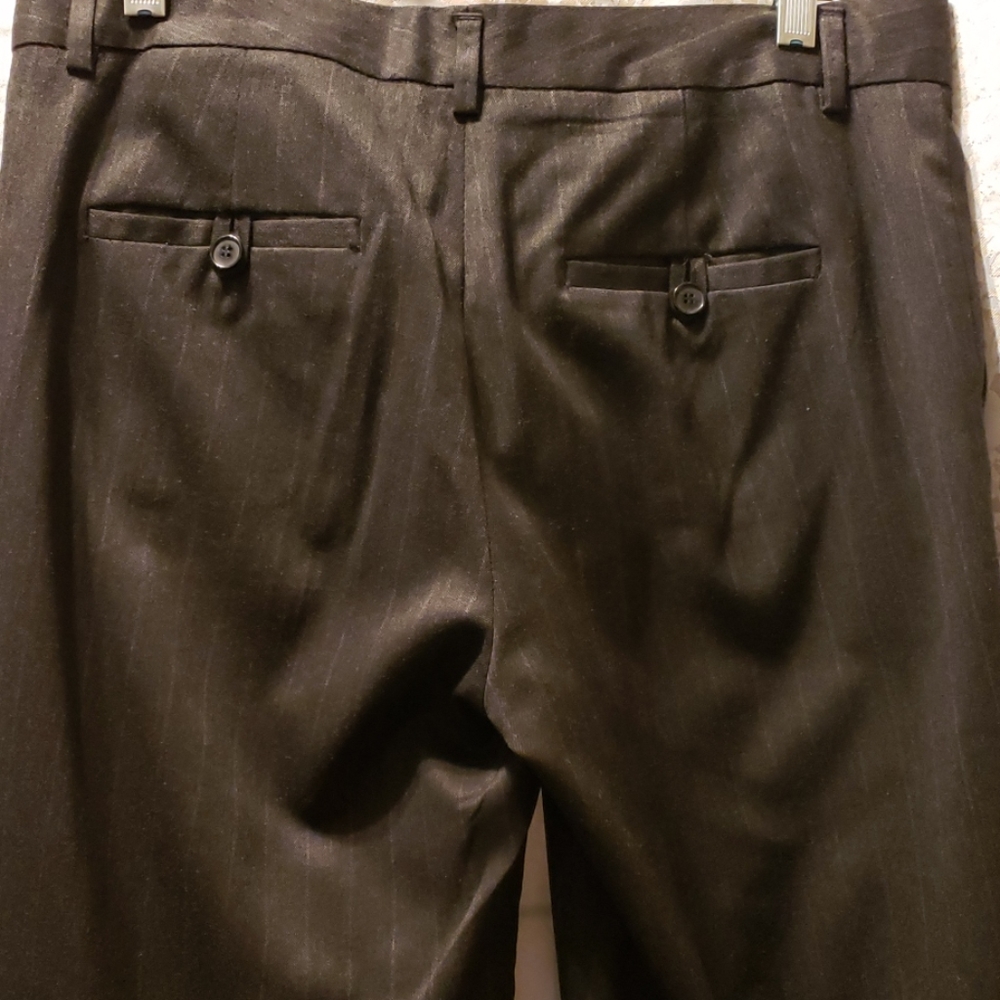 Zara Basic Charcoal Grey Polyester Blend Pinstrip… - image 5